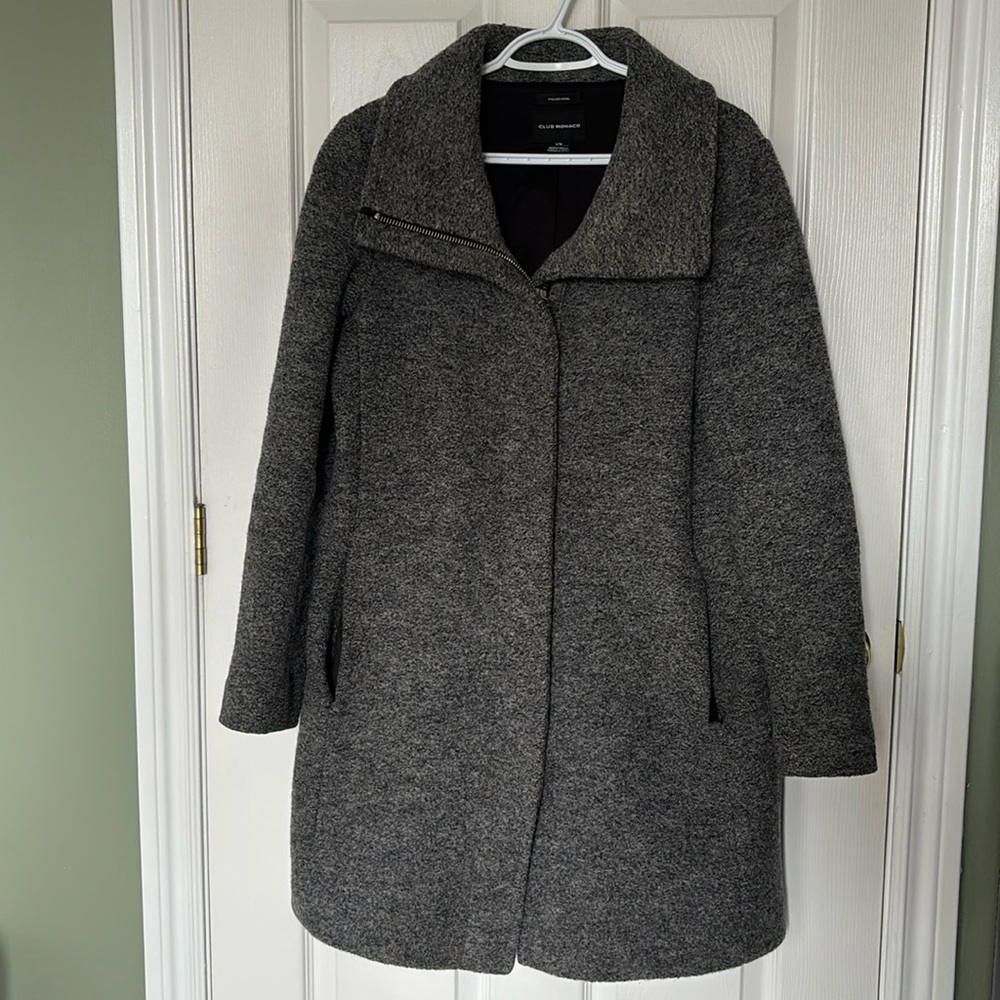 Ellen Tracy Women's Charcoal Gray Wool-Blend Coat
